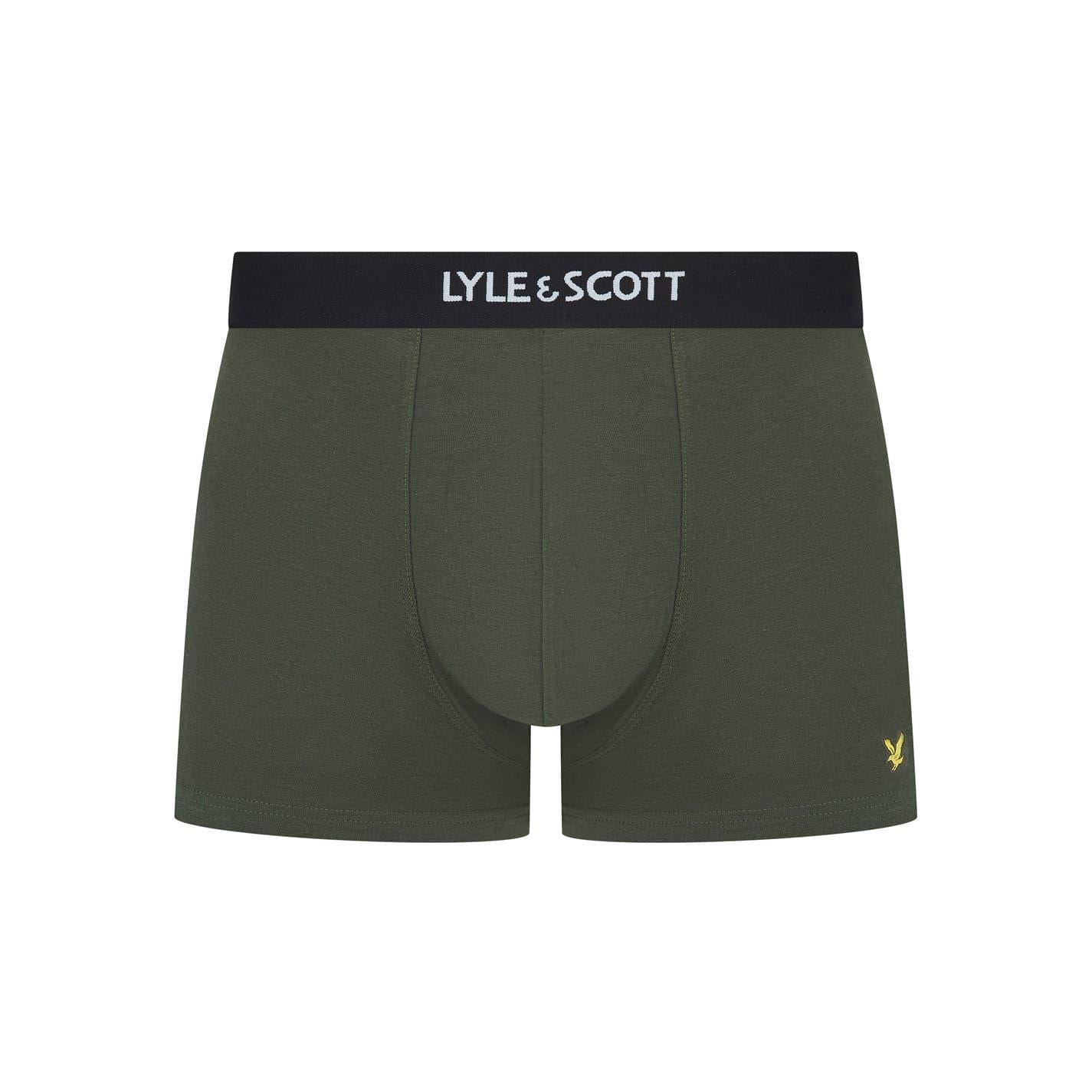 Black-Ivy-White - Side - Lyle & Scott Mens Devon Boxer Shorts (Pack of 3)