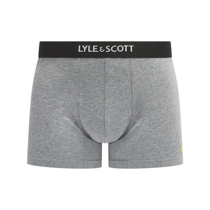 White-Grey-Black - Side - Lyle & Scott Mens Devon Boxer Shorts (Pack of 3)