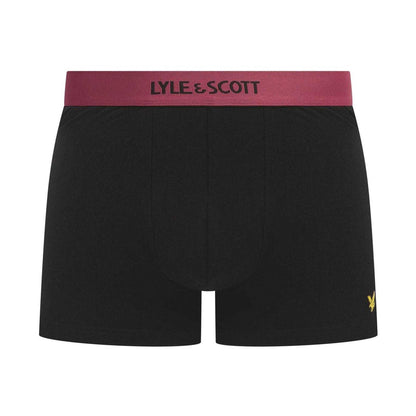 Black-Multicoloured - Back - Lyle & Scott Mens Devon Boxer Shorts (Pack of 3)