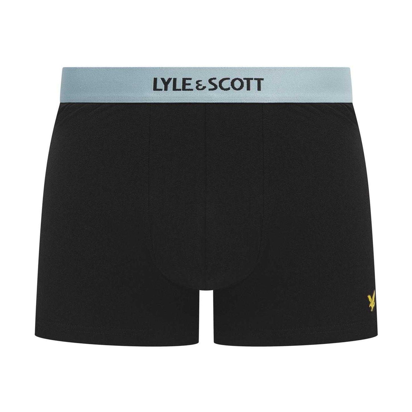 Black-Multicoloured - Side - Lyle & Scott Mens Devon Boxer Shorts (Pack of 3)