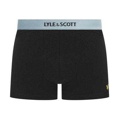 Black-Multicoloured - Side - Lyle & Scott Mens Devon Boxer Shorts (Pack of 3)
