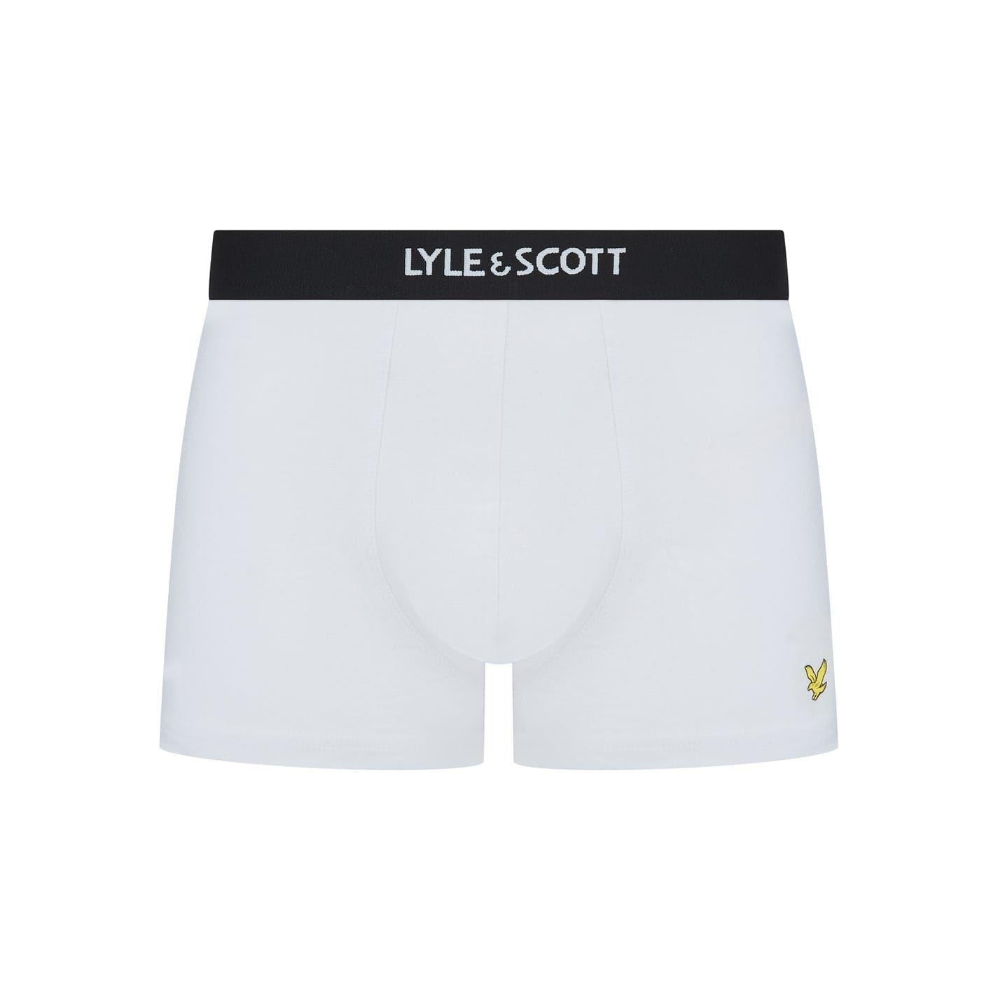 Black-Ivy-White - Back - Lyle & Scott Mens Devon Boxer Shorts (Pack of 3)