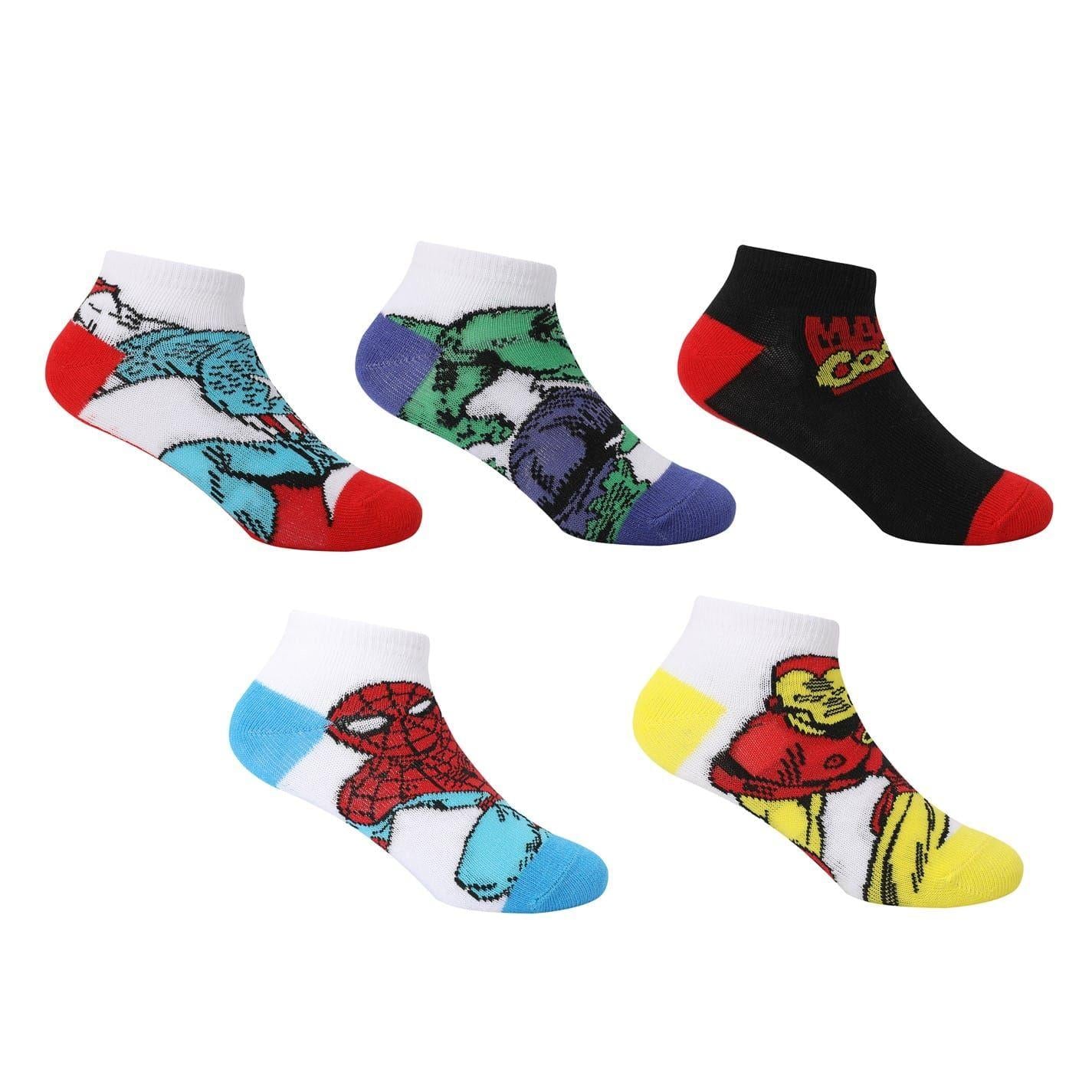 Multicoloured - Front - Marvel Comics Baby Trainer Socks (Pack of 5)