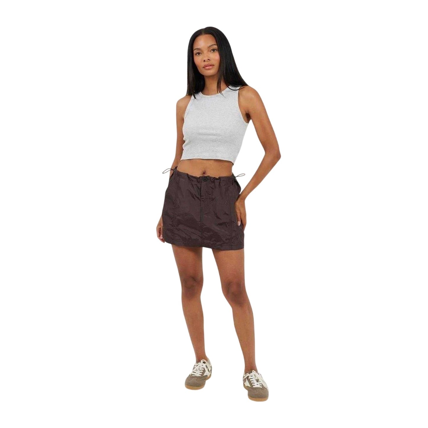 Brown - Lifestyle - Brave Soul Womens-Ladies Cargo Toggle Waist Mini Skirt