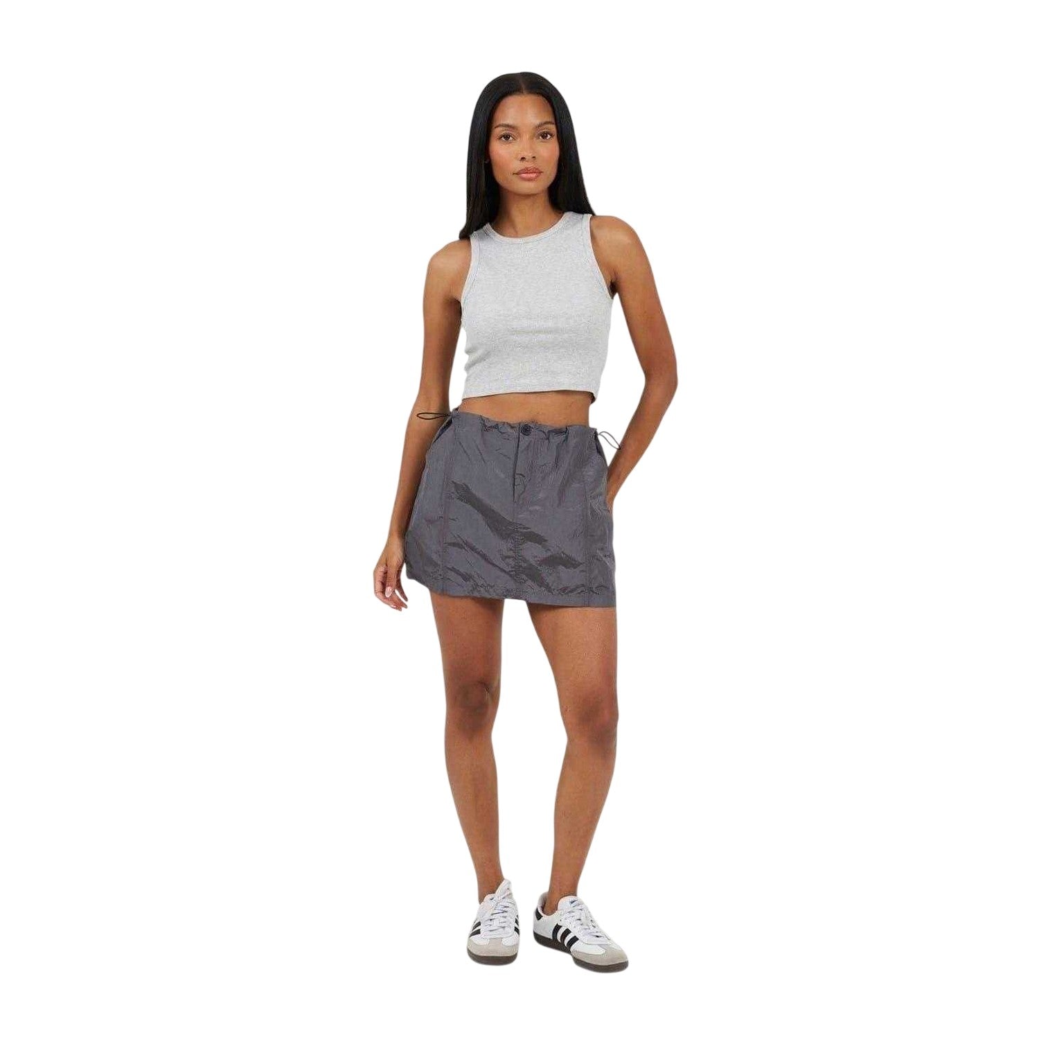 Grey - Lifestyle - Brave Soul Womens-Ladies Cargo Toggle Waist Mini Skirt