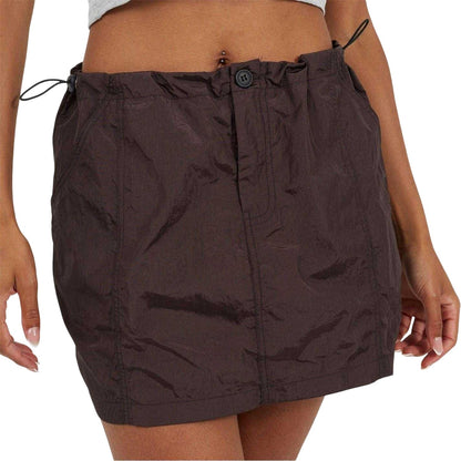 Brown - Front - Brave Soul Womens-Ladies Cargo Toggle Waist Mini Skirt