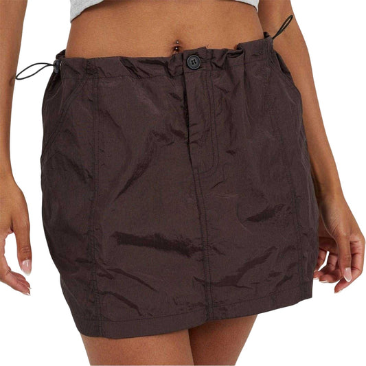 Brown - Front - Brave Soul Womens-Ladies Cargo Toggle Waist Mini Skirt
