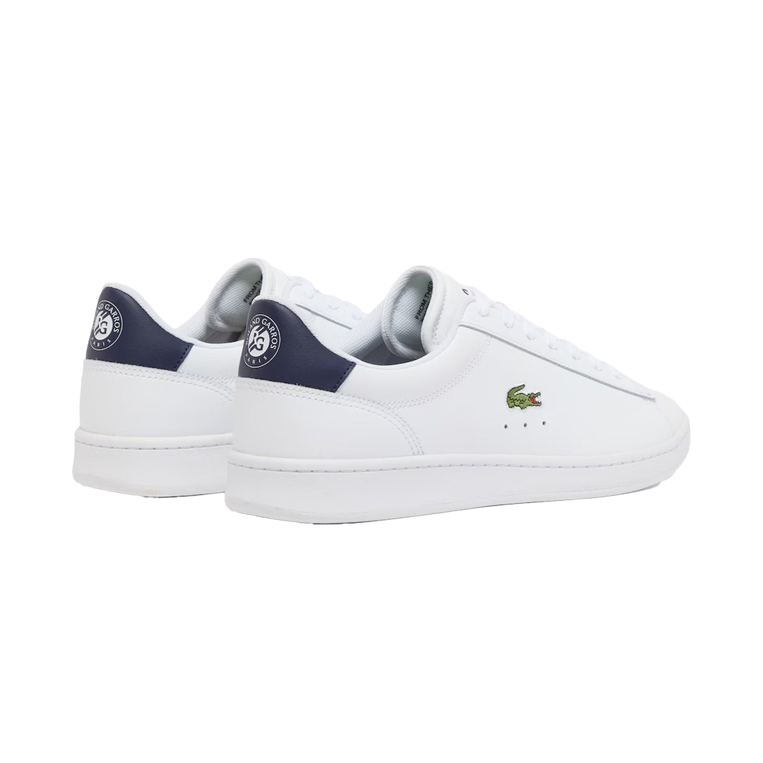 White-Navy - Back - Lacoste Mens Carnaby Leather Flat Trainers