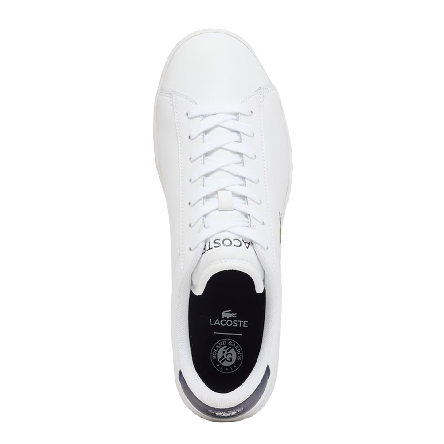 White-Navy - Side - Lacoste Mens Carnaby Leather Flat Trainers