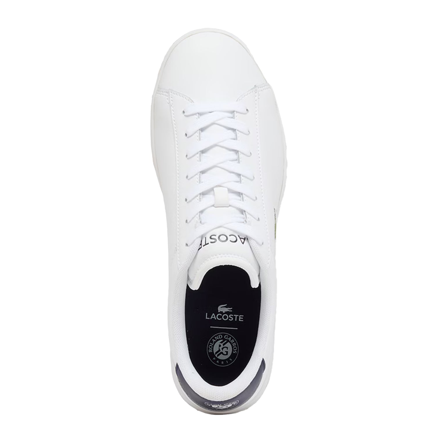 White-Navy - Side - Lacoste Mens Carnaby Leather Flat Trainers