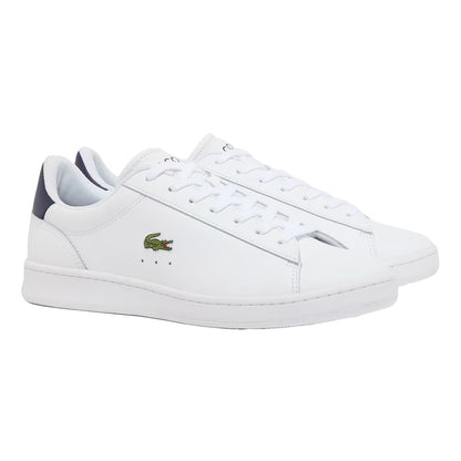 White-Navy - Pack Shot - Lacoste Mens Carnaby Leather Flat Trainers