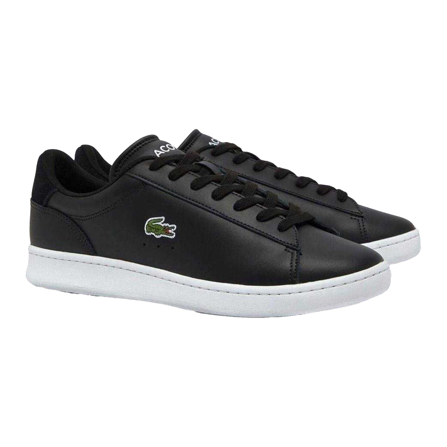 Black-White - Pack Shot - Lacoste Mens Carnaby Leather Flat Trainers