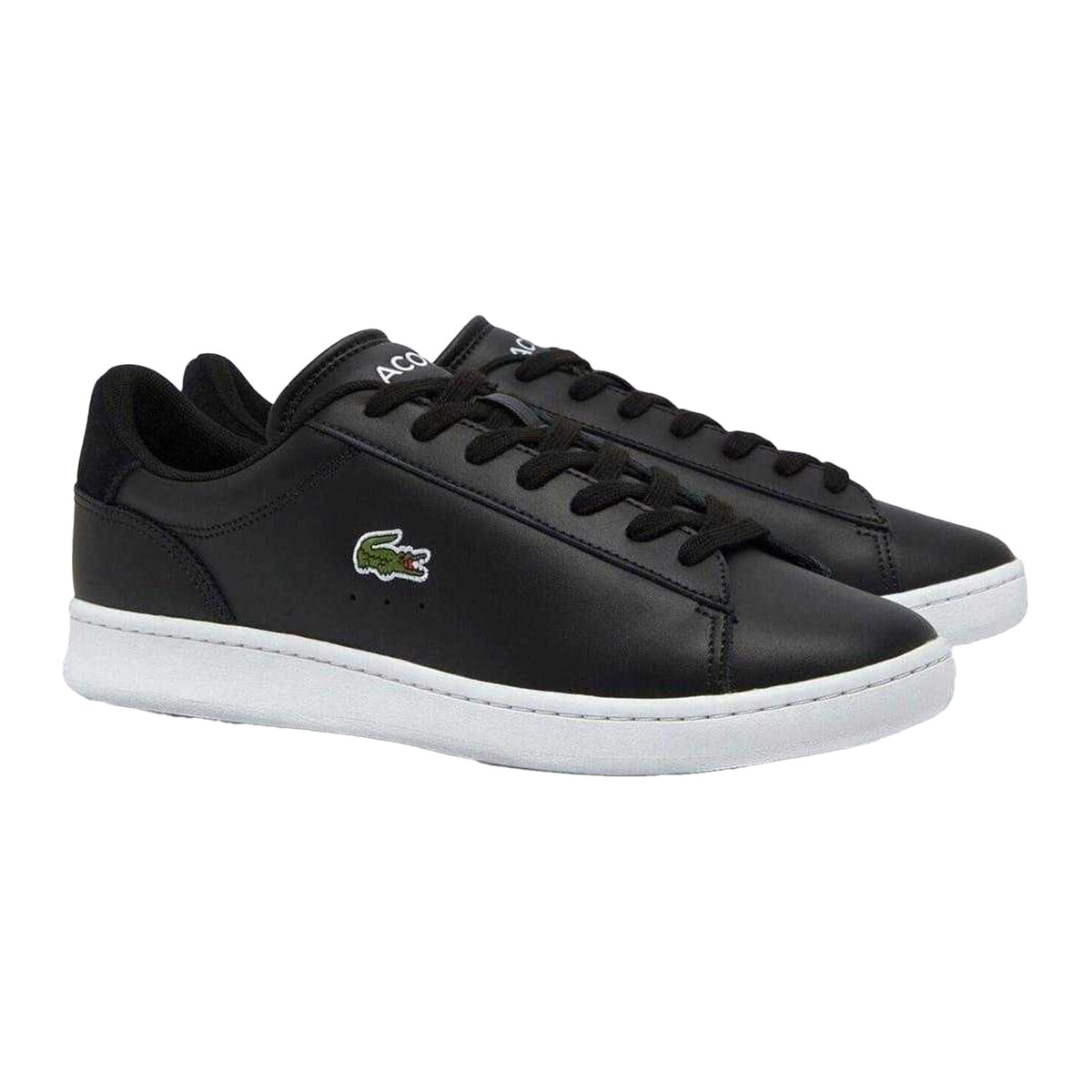 Black-White - Pack Shot - Lacoste Mens Carnaby Leather Flat Trainers