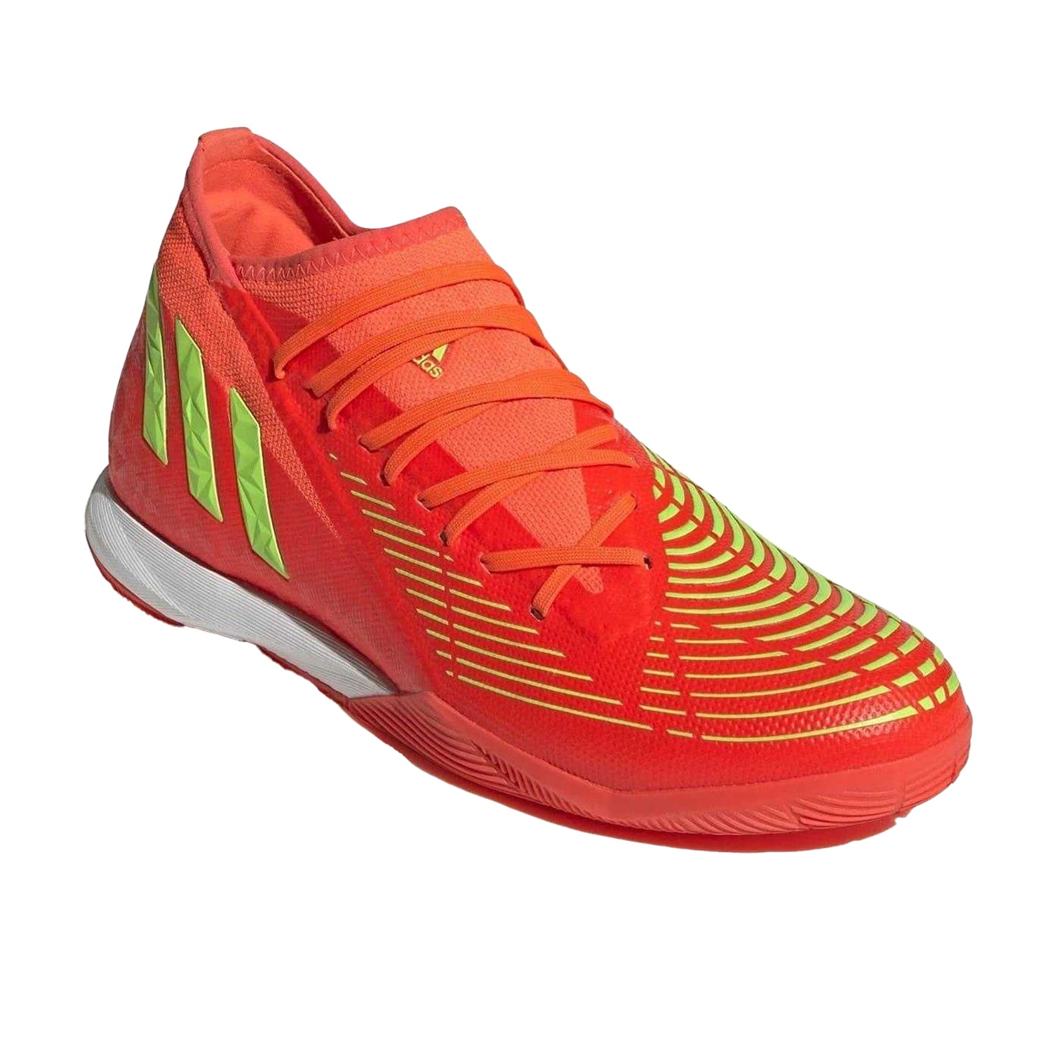 Red-Green-Black - Pack Shot - Adidas Mens Predator Edge.3 Indoor Football Trainers