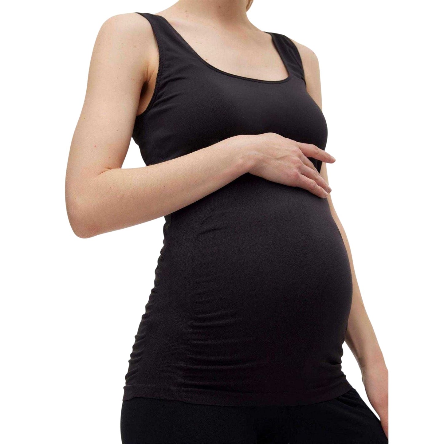 Black - Side - Mamalicious Womens-Ladies Maternity Tank Top