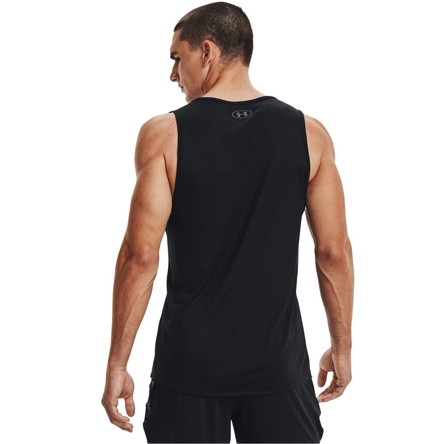 Black-Grey - Side - Under Armour Mens Tech 2.0 Tank Top