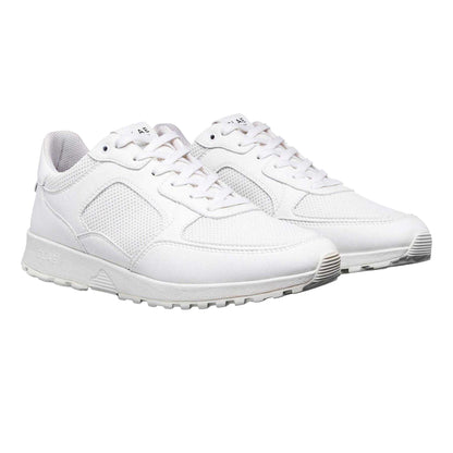 White - Pack Shot - CLAE Womens-Ladies Logo Low Cut Trainers