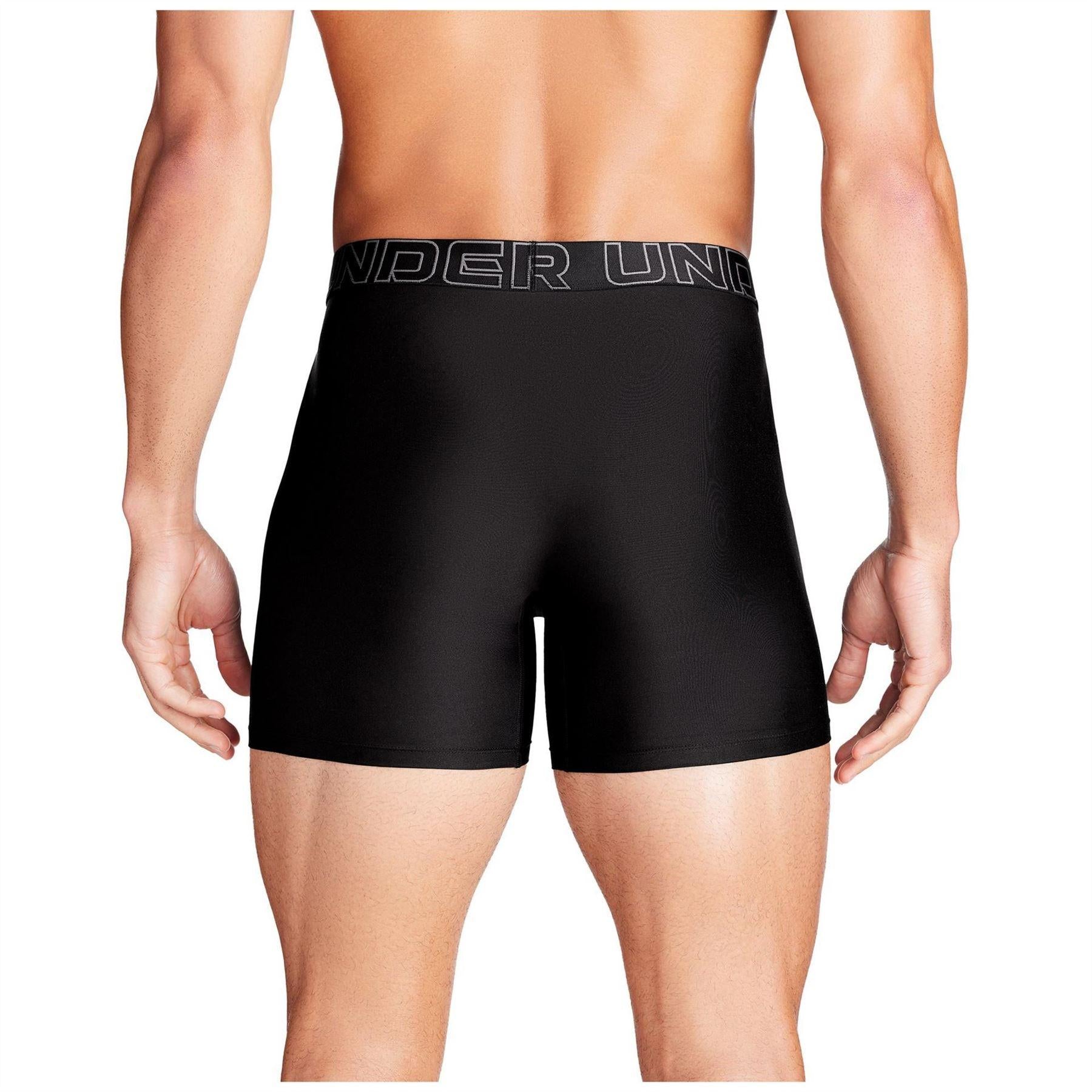 Black - Side - Under Armour Mens Performance Tech Boxer Shorts