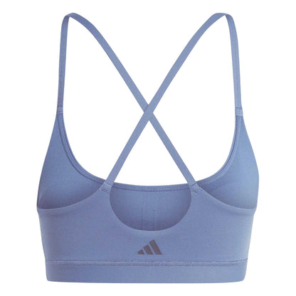 Blue - Back - Adidas Womens-Ladies All Me Plain Sports Bra