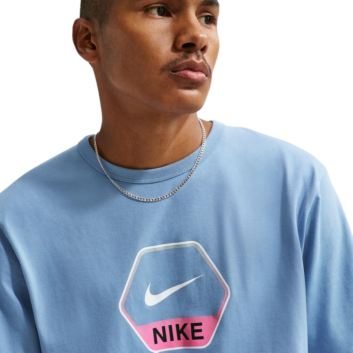Blue - Side - Nike Mens Sportswear Club T-Shirt
