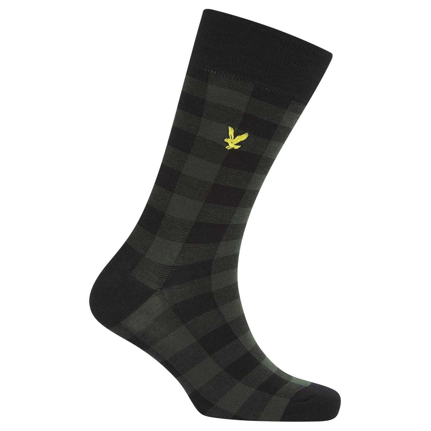 Black Check - Back - Lyle & Scott Mens Boxer Shorts Set