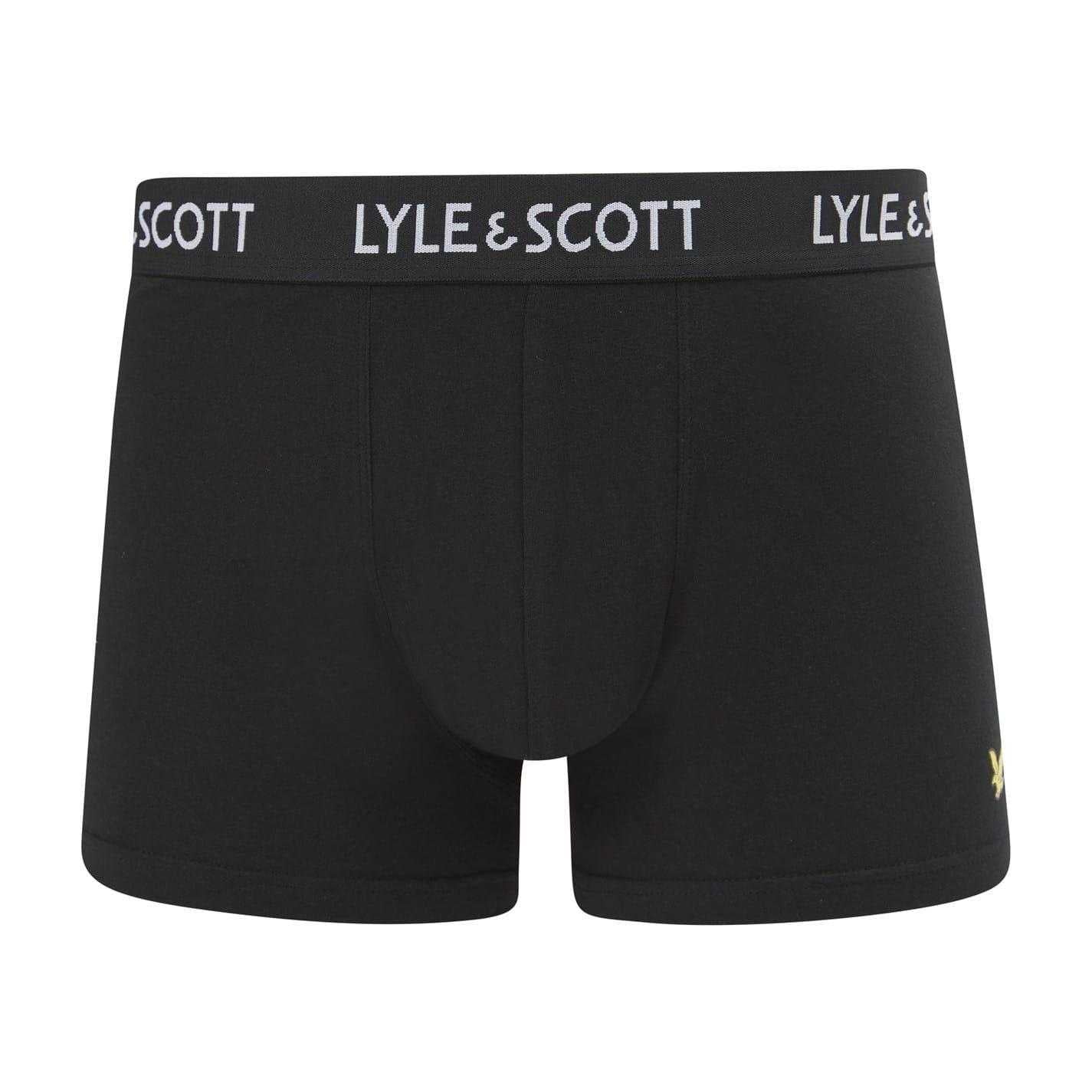 Black Check - Side - Lyle & Scott Mens Boxer Shorts Set
