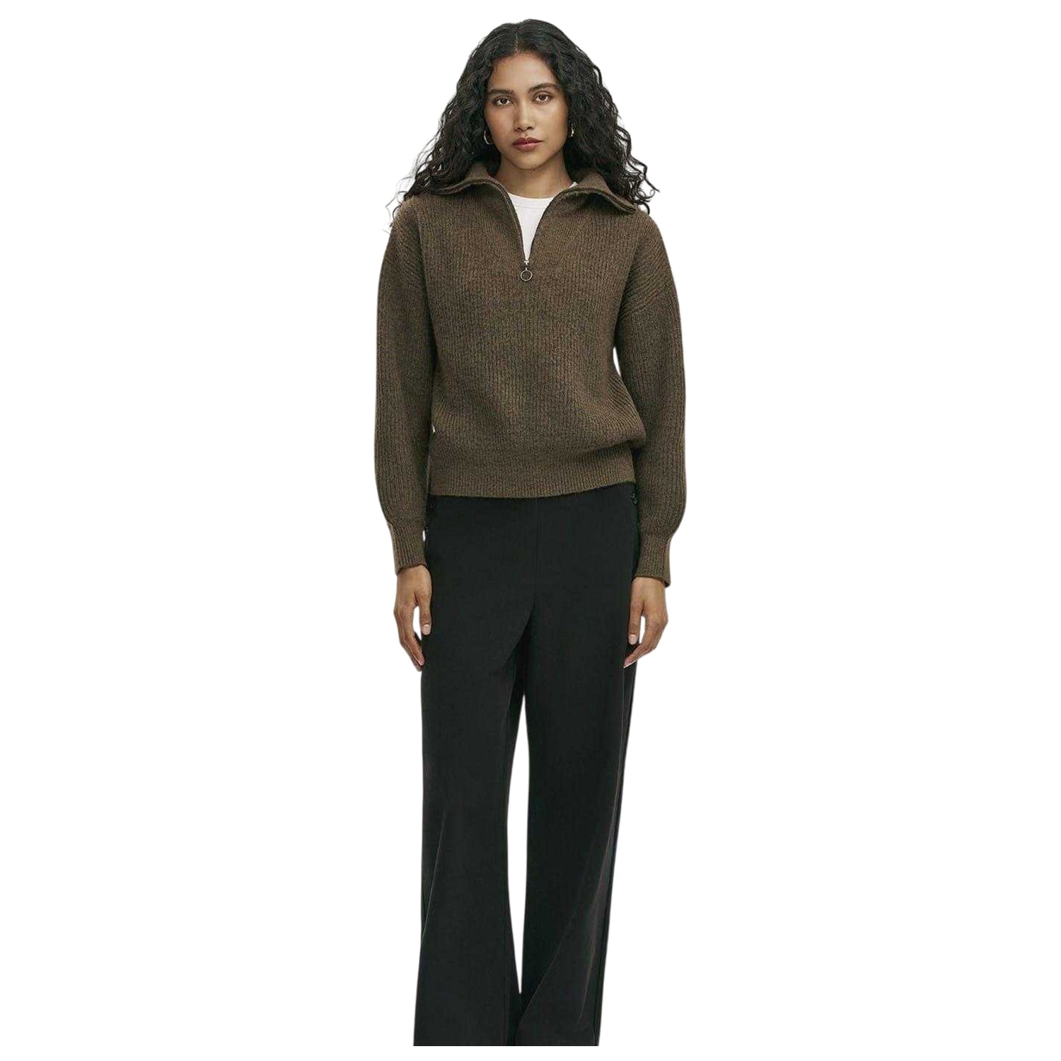 Mole - Side - Finery Womens-Ladies Maddy Funnel Neck Long-Sleeved Sweater Top