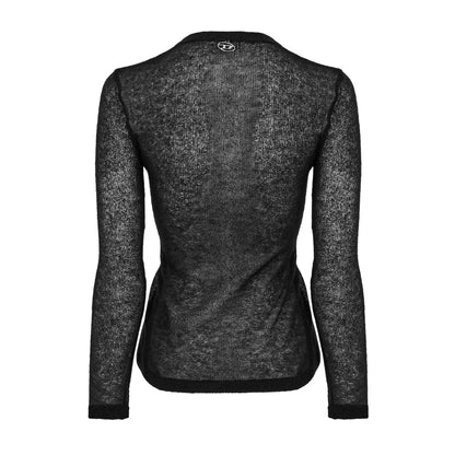 Black - Back - Diesel Womens-Ladies Arina V Neck Long-Sleeved Cardigan