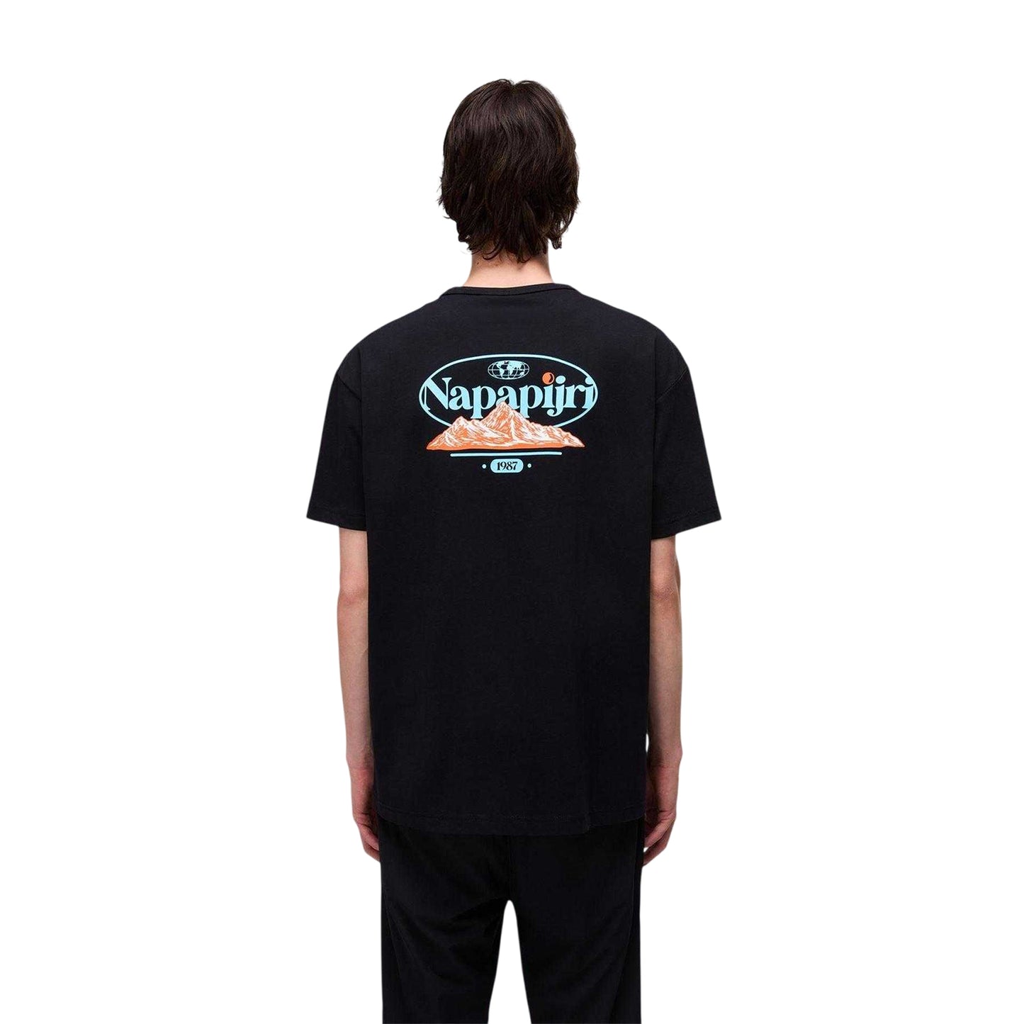 Black - Back - Napapijri Mens Graphic T-Shirt