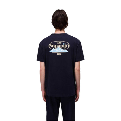 Navy - Back - Napapijri Mens Graphic T-Shirt