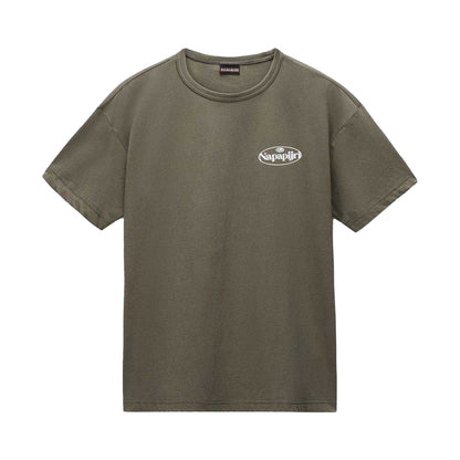 Green - Front - Napapijri Mens Graphic T-Shirt