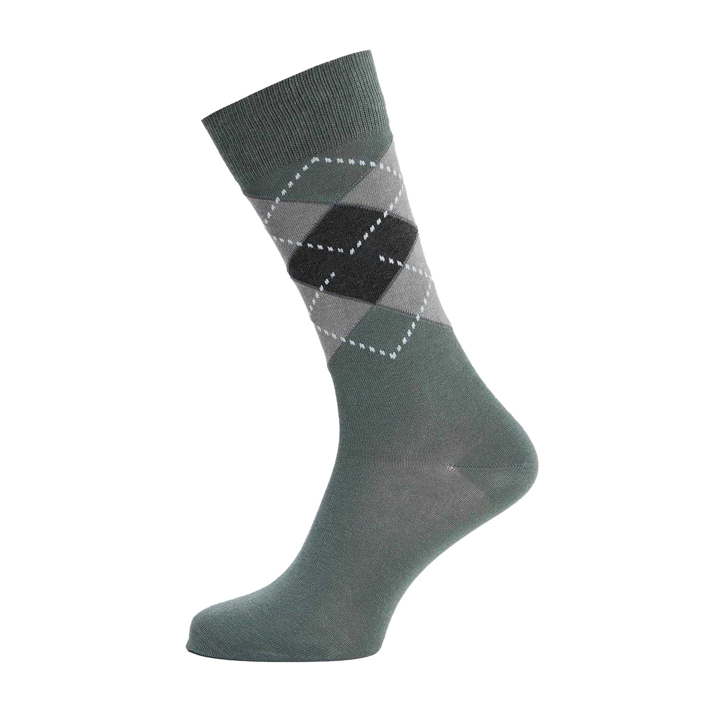 Dark Green - Back - Boss Mens Argyle Crew Socks (Pack of 2)