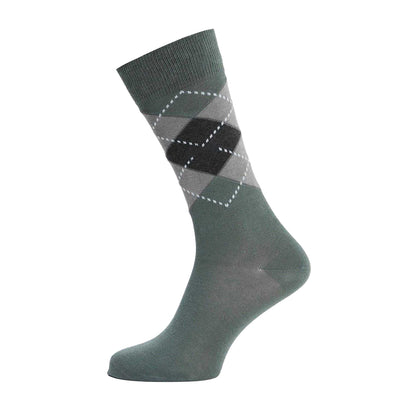 Dark Green - Back - Boss Mens Argyle Crew Socks (Pack of 2)