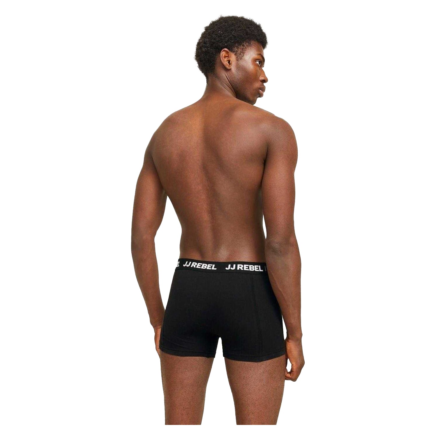 Black - Back - JJ Rebel Mens Boxer Briefs (Pack of 3)