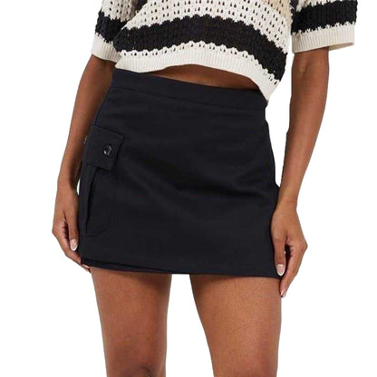 Black - Front - Brave Soul Womens-Ladies Wrap Mini Skirt