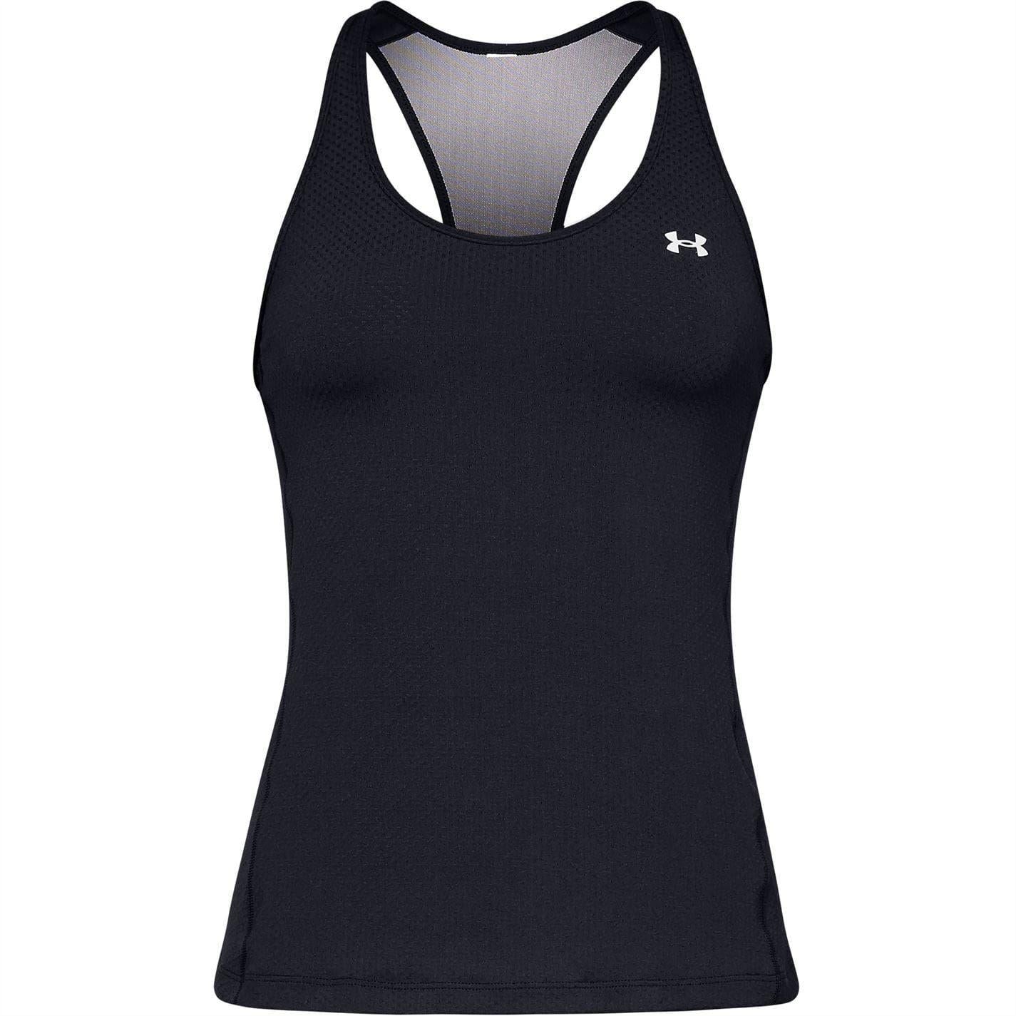 Black - Front - Under Armour Womens-Ladies HeatGear Lightweight Tank Top