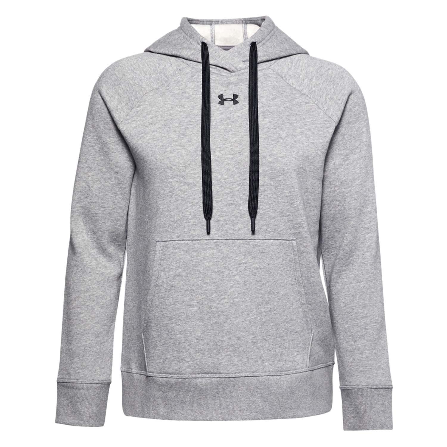 Grey - Front - Under Armour Womens-Ladies Rival HB Fleece Hoodie