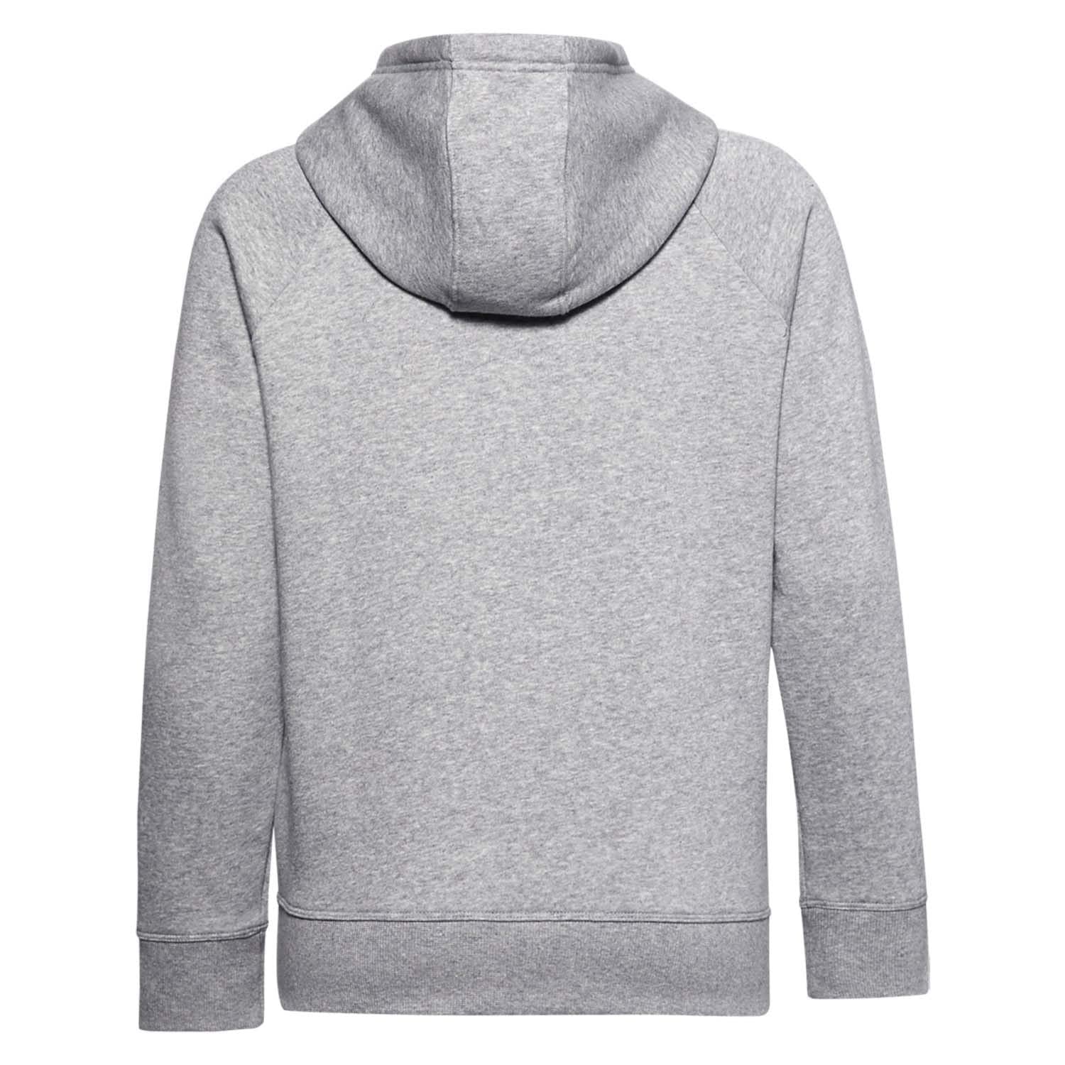 Grey - Back - Under Armour Womens-Ladies Rival HB Fleece Hoodie