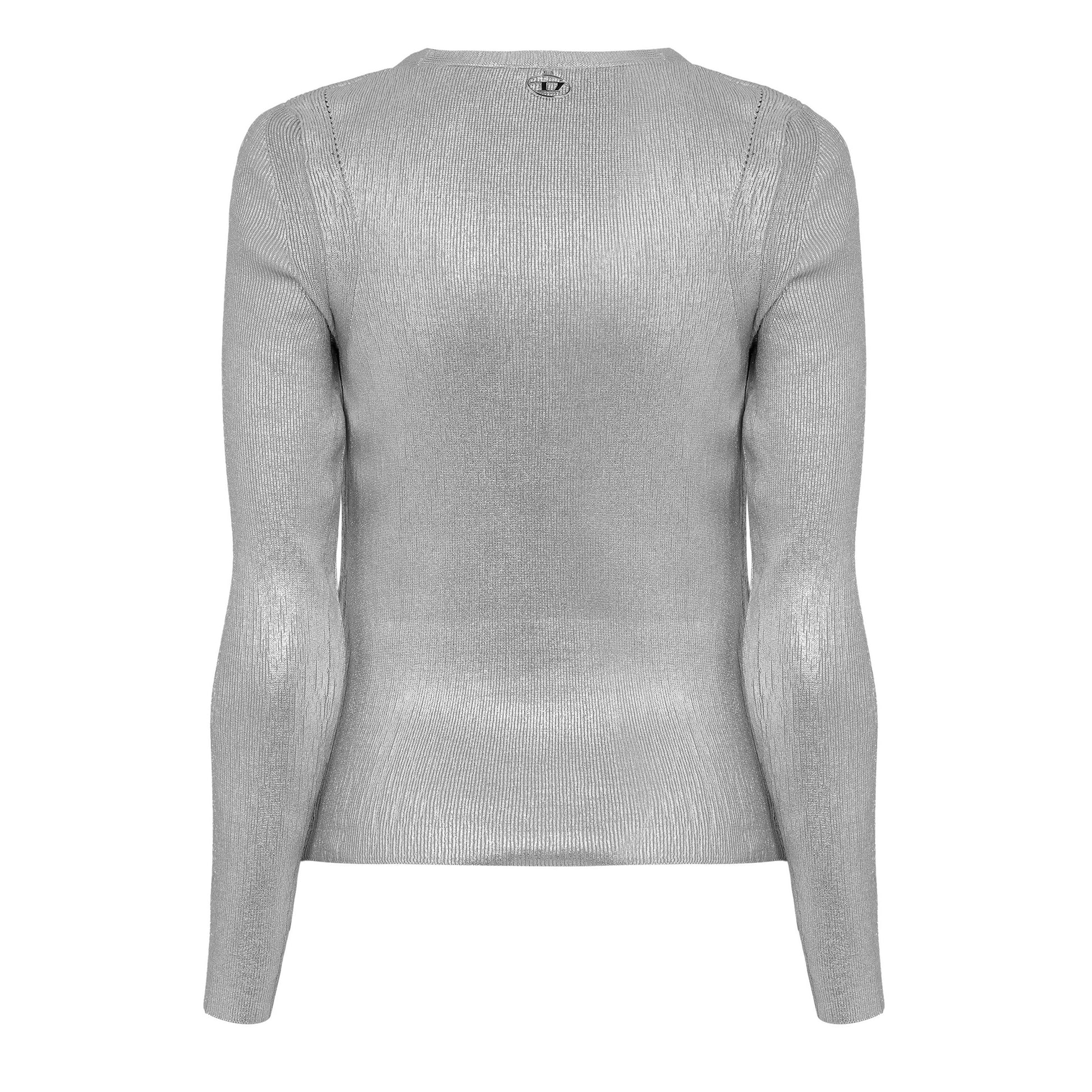 Grey - Back - Diesel Womens-Ladies Isotta V Neck Regular Cardigan