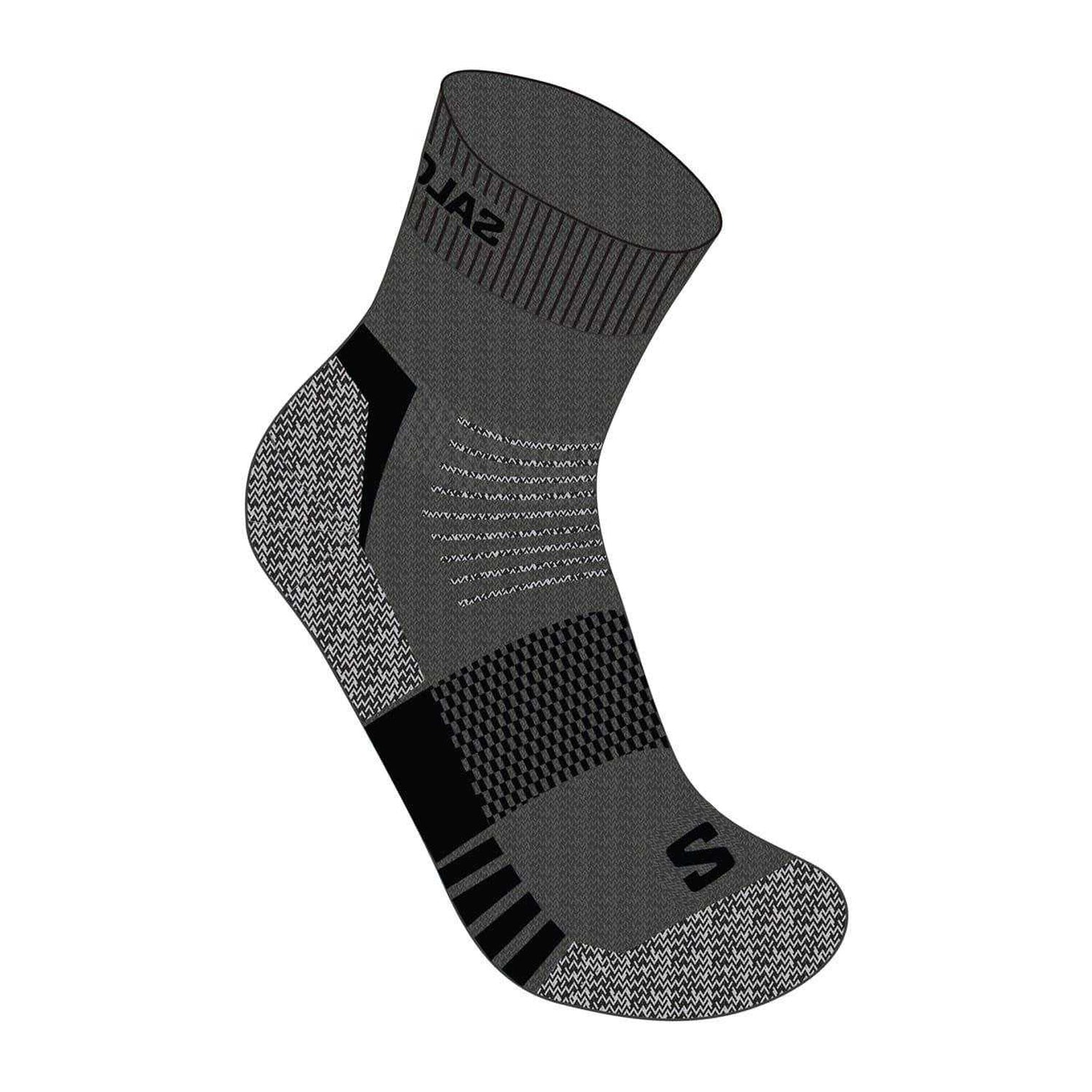 Black-Grey - Front - Salomon Unisex Adult Merino Wool Socks (Pack of 2)