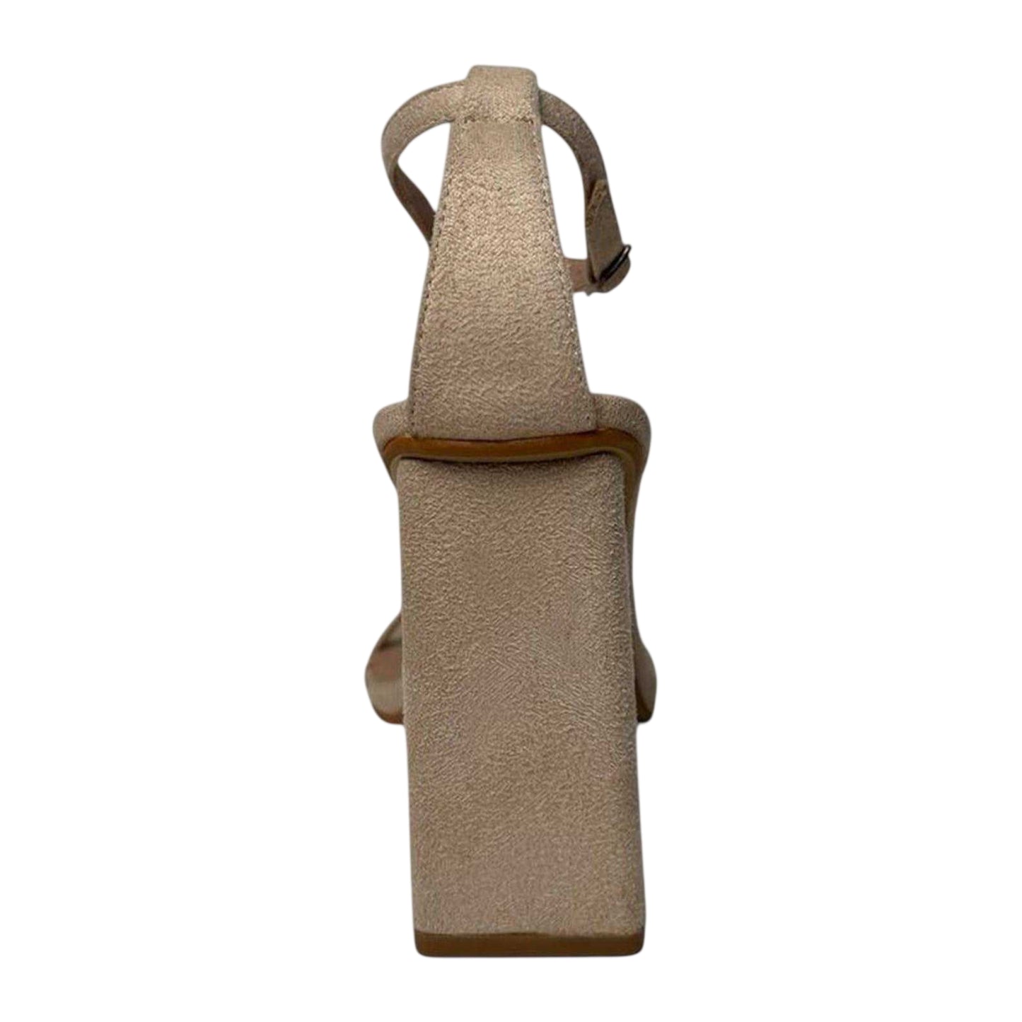 Cream - Back - Chic Womens-Ladies Suede High Heel Sandals