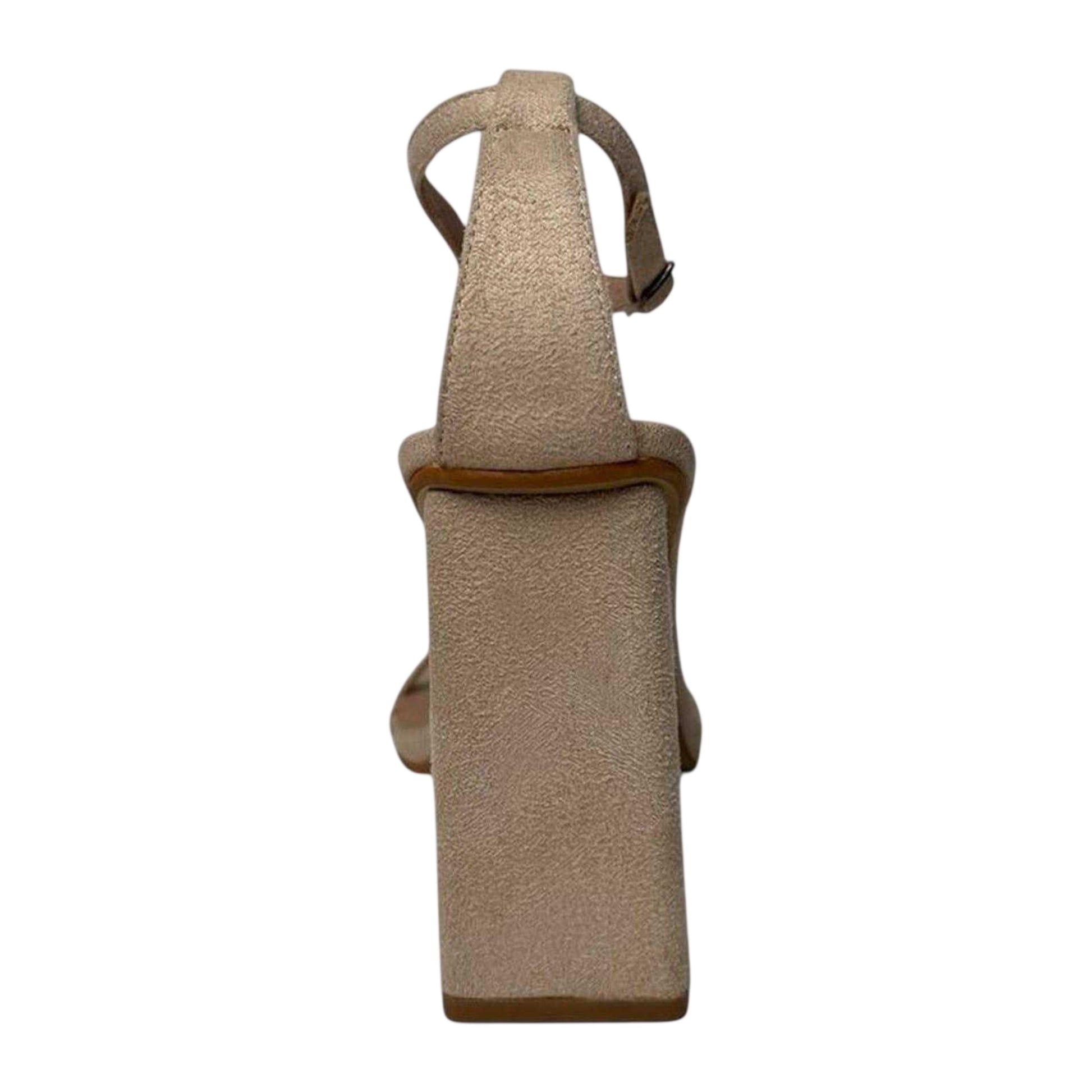 Cream - Back - Chic Womens-Ladies Suede High Heel Sandals