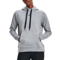 Grey - Side - Under Armour Womens-Ladies Rival HB Fleece Hoodie