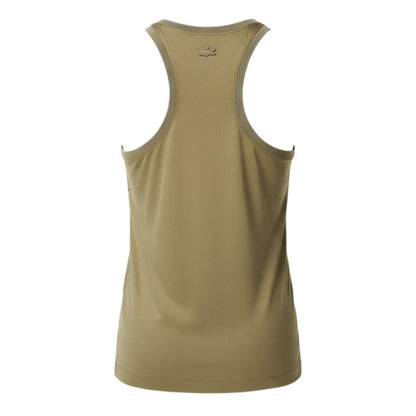 Khaki - Back - Lacoste Womens-Ladies Fluid Satin Tank Top