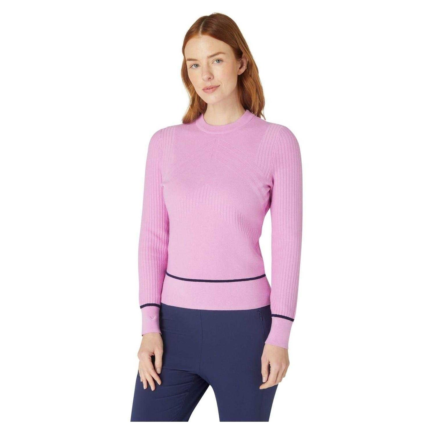 Orchid - Side - Callaway Womens-Ladies Chevron Ribbed Slim Sweater Top