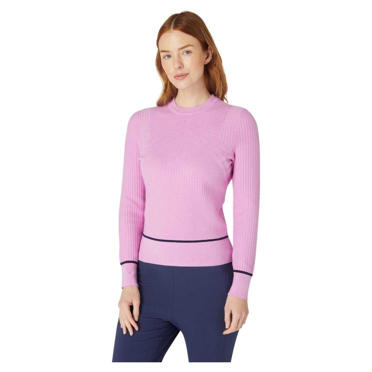 Orchid - Side - Callaway Womens-Ladies Chevron Ribbed Slim Sweater Top
