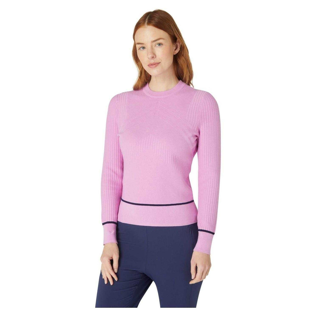 Orchid - Side - Callaway Womens-Ladies Chevron Ribbed Slim Sweater Top
