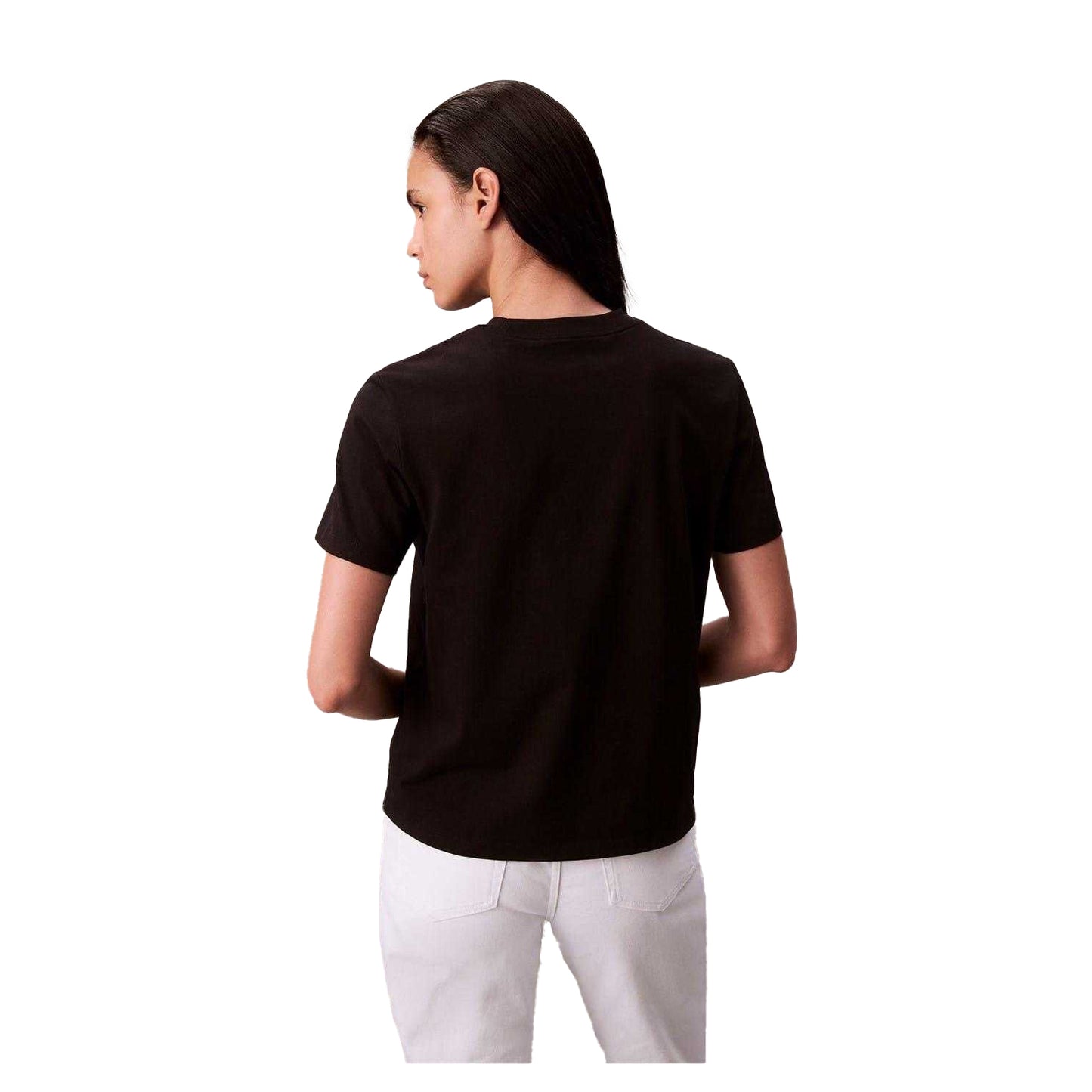 Black - Back - Calvin Klein Womens-Ladies Hero Mono Cotton T-Shirt