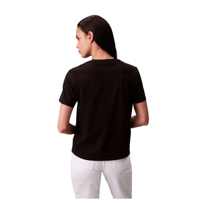 Black - Back - Calvin Klein Womens-Ladies Hero Mono Cotton T-Shirt