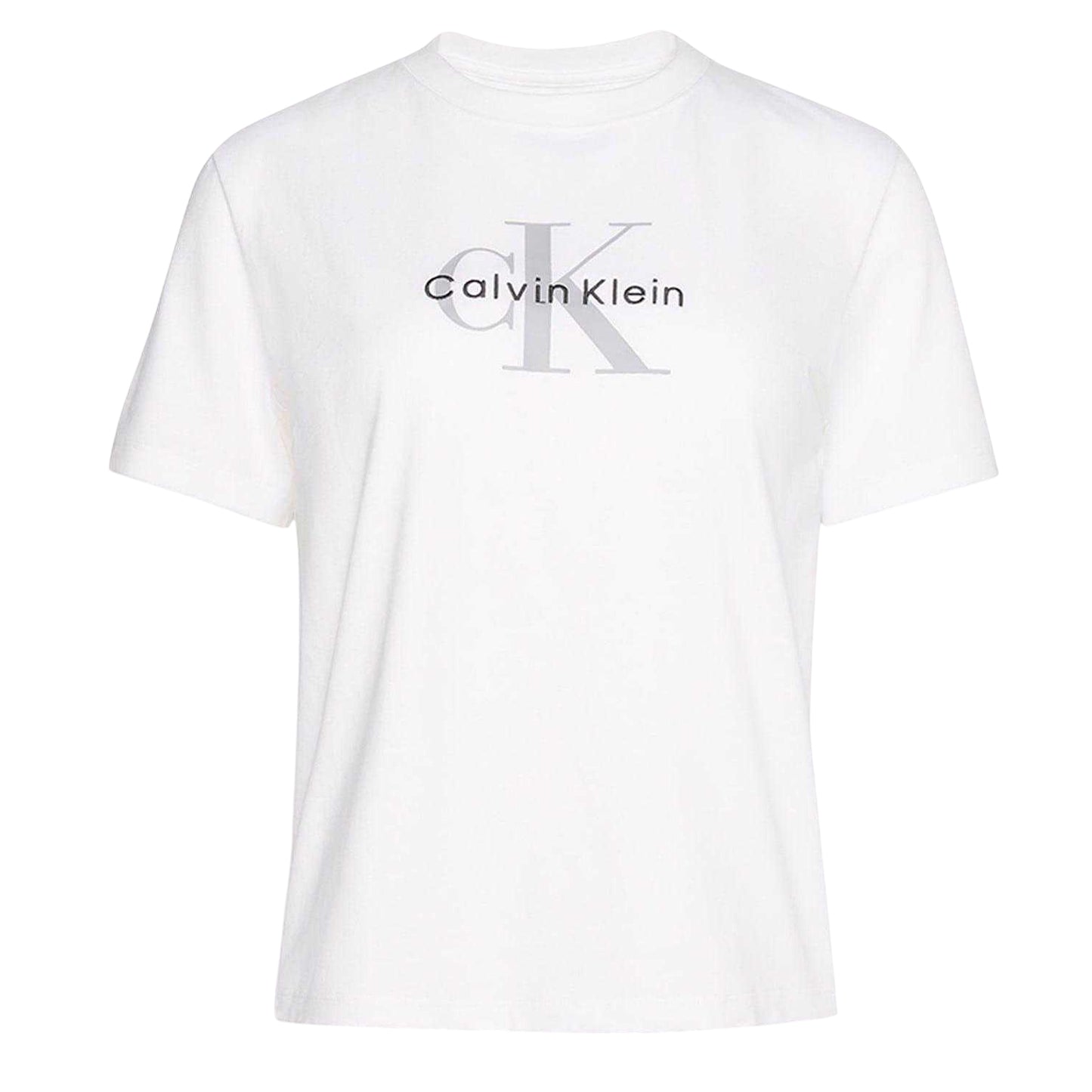White - Front - Calvin Klein Womens-Ladies Hero Mono Cotton T-Shirt